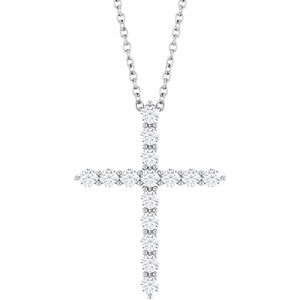 Sterling Silver 1/2 CTW Natural Diamond Cross 16-18" Necklace Ethereal Legacy Boutiques