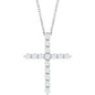 14K White 1/2 CTW Lab-Grown Diamond Cross 16-18" Necklace Ethereal Legacy Boutiques