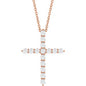 14K Rose 1/2 CTW Natural Diamond Cross 16-18" Necklace Ethereal Legacy Boutiques