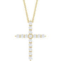 14K Yellow 1/2 CTW Lab-Grown Diamond Cross 16-18" Necklace Ethereal Legacy Boutiques