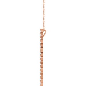 14K Rose 1 CTW Natural Diamond Cross 16-18" Necklace Ethereal Legacy Boutiques