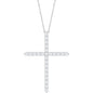 Sterling Silver 1 CTW Natural Diamond Cross 16-18" Necklace Ethereal Legacy Boutiques