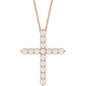 14K Rose 3/4 CTW Lab-Grown Diamond Cross 16-18" Necklace Ethereal Legacy Boutiques