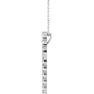 Sterling Silver 3/4 CTW Natural Diamond Cross 16-18" Necklace Ethereal Legacy Boutiques