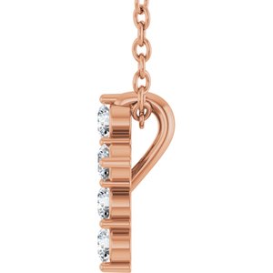 14K Rose 1/6 CTW Lab-Grown Diamond Cross 16-18" Necklace Ethereal Legacy Boutiques