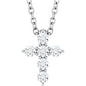 14K White 1/6 CTW Lab-Grown Diamond Cross 16-18" Necklace Ethereal Legacy Boutiques