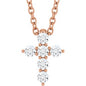 14K Rose 1/6 CTW Natural Diamond Cross 16-18" Necklace Ethereal Legacy Boutiques