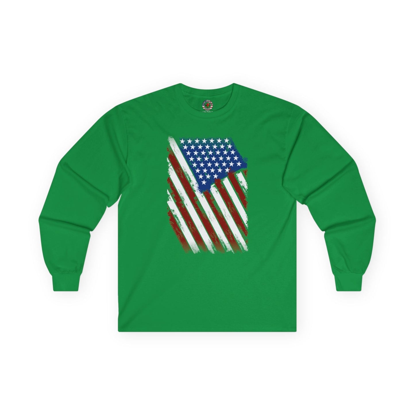Distressed American Flag Long Sleeve Tee The Devil's Pickle