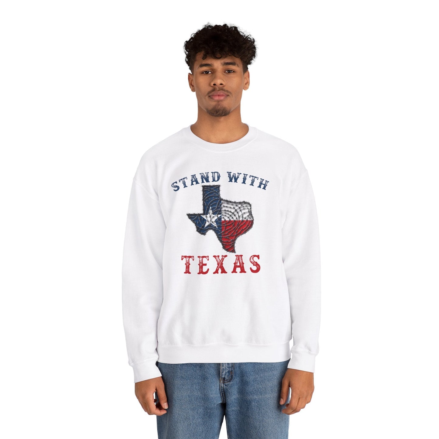 Stand With Texas Crewneck Sweatshirt The Devil's Pickle