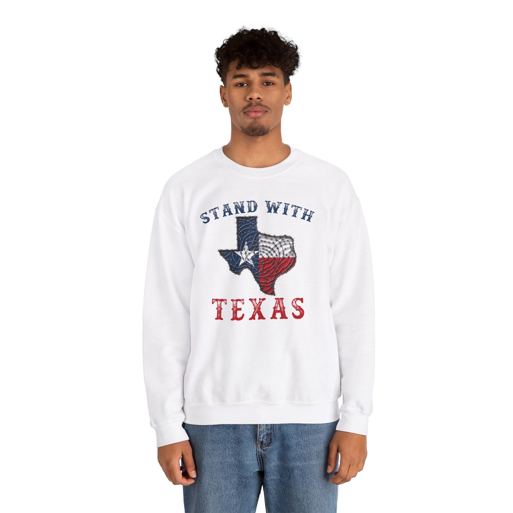 Stand With Texas Crewneck Sweatshirt The Devil's Pickle