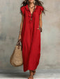 Women's Sleeveless Ruffle Pocket Maxi Dress FitiqueFit
