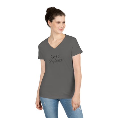 Grayceful 3 hearts Ladies' V-Neck T-Shirt Grayceful LLC