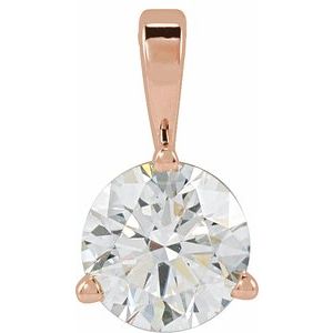 14K Rose 5/8 CT Lab-Grown Diamond Pendant Ethereal Legacy Boutiques