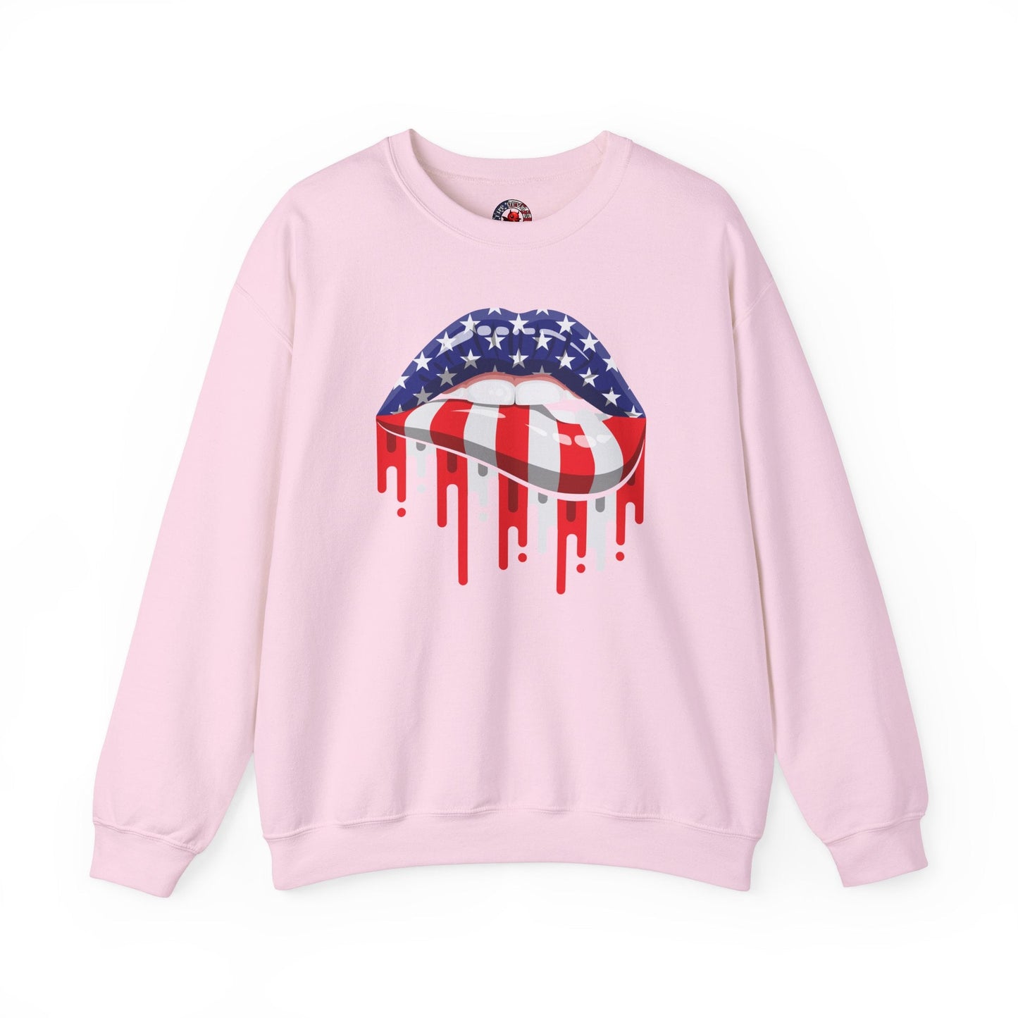 American Flag Lips Crewneck Sweatshirt The Devil's Pickle