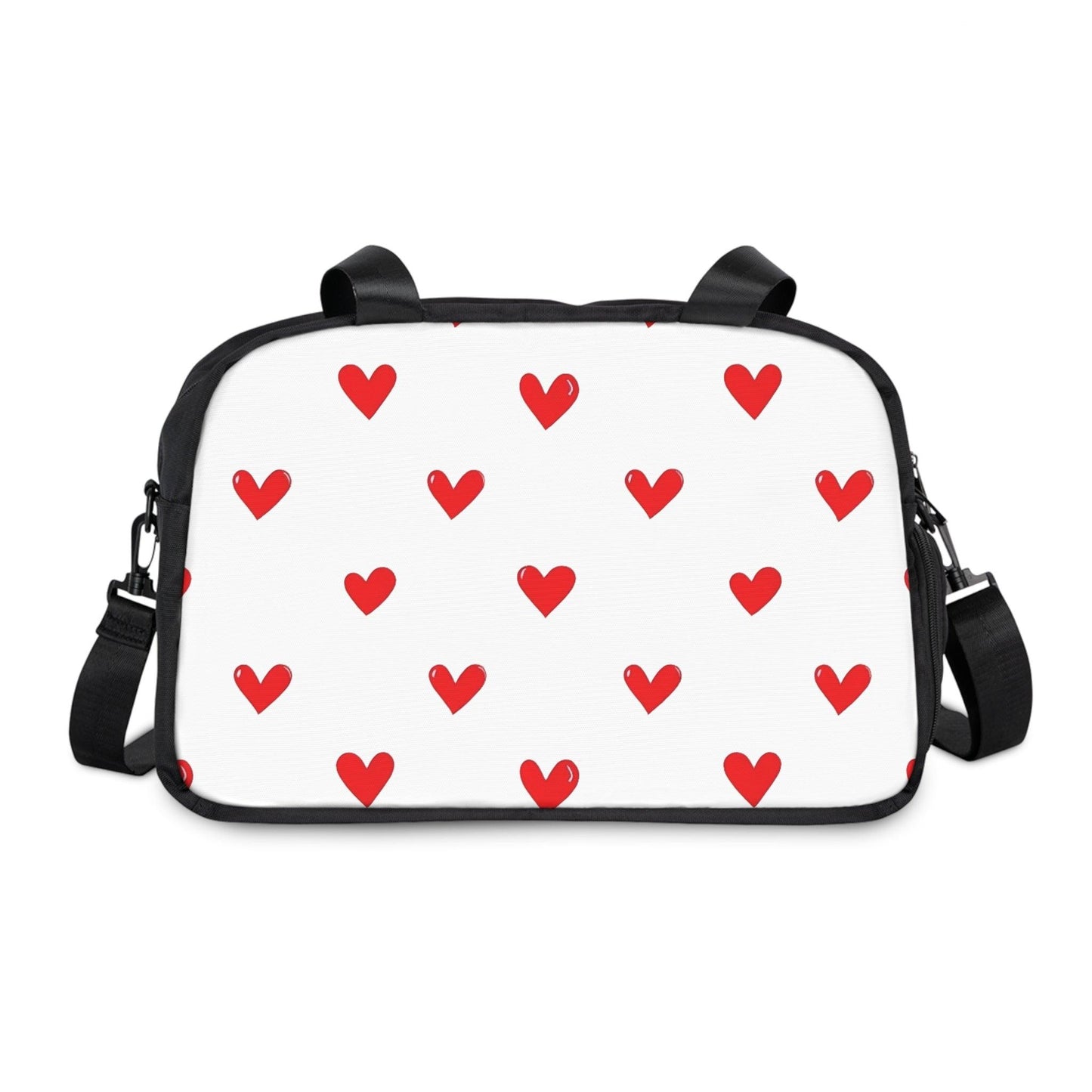 Fall in Love with Fitness Womens White Heart Print Fitness Handbag Country in My Heart
