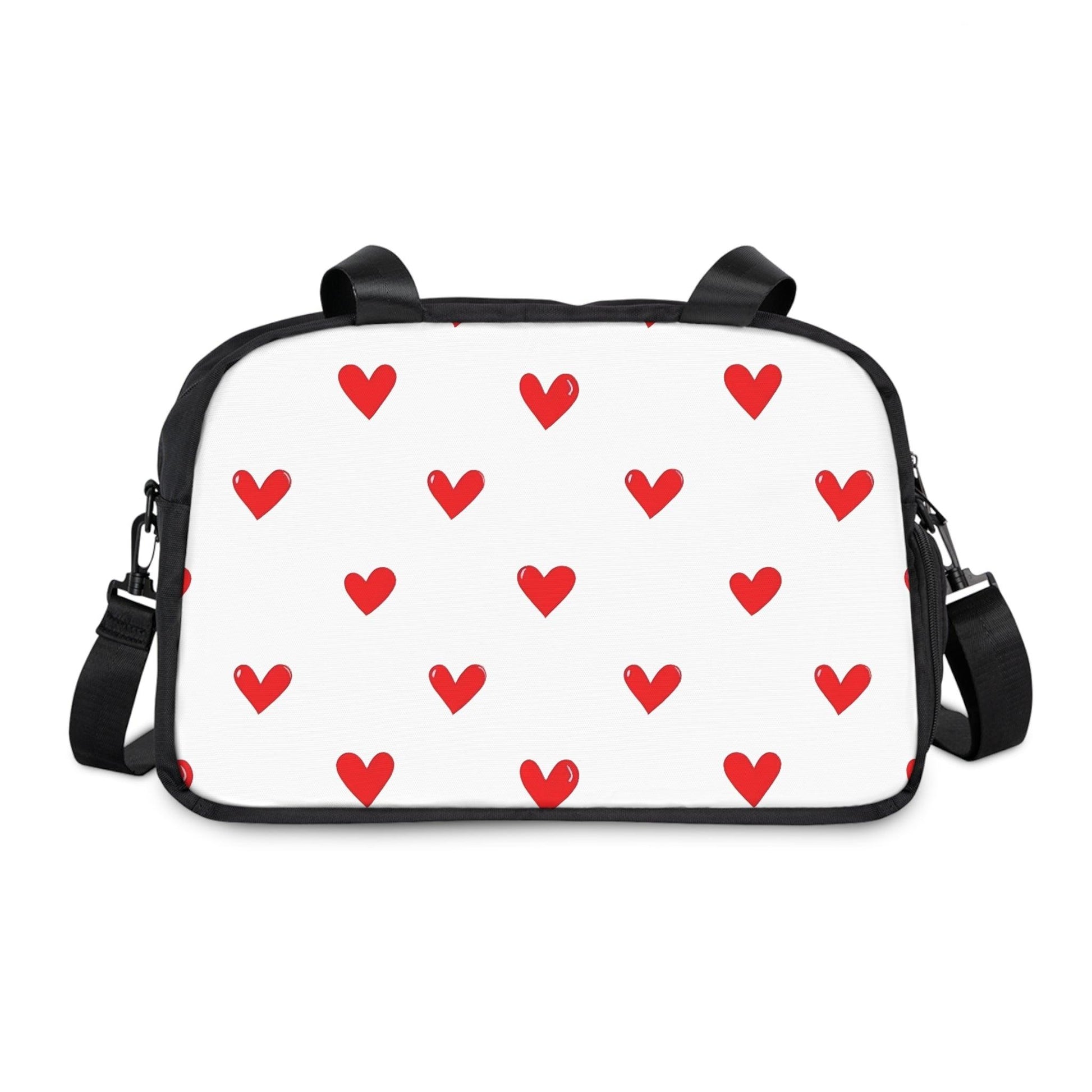 Fall in Love with Fitness Womens White Heart Print Fitness Handbag Country in My Heart