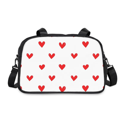 Fall in Love with Fitness Womens White Heart Print Fitness Handbag Country in My Heart