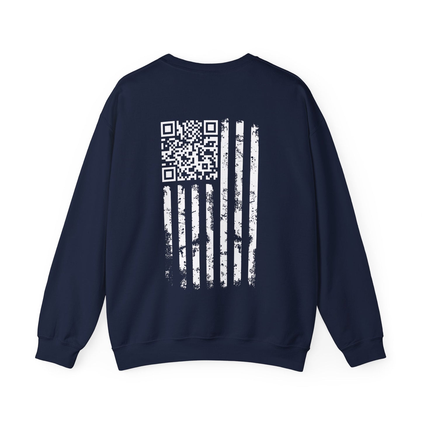 American Flag QR Code Crewneck Sweatshirt The Devil's Pickle