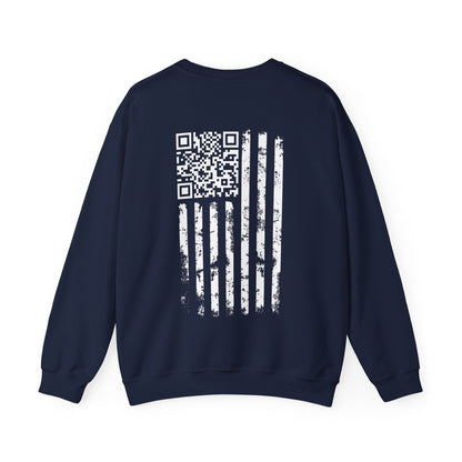 American Flag QR Code Crewneck Sweatshirt The Devil's Pickle