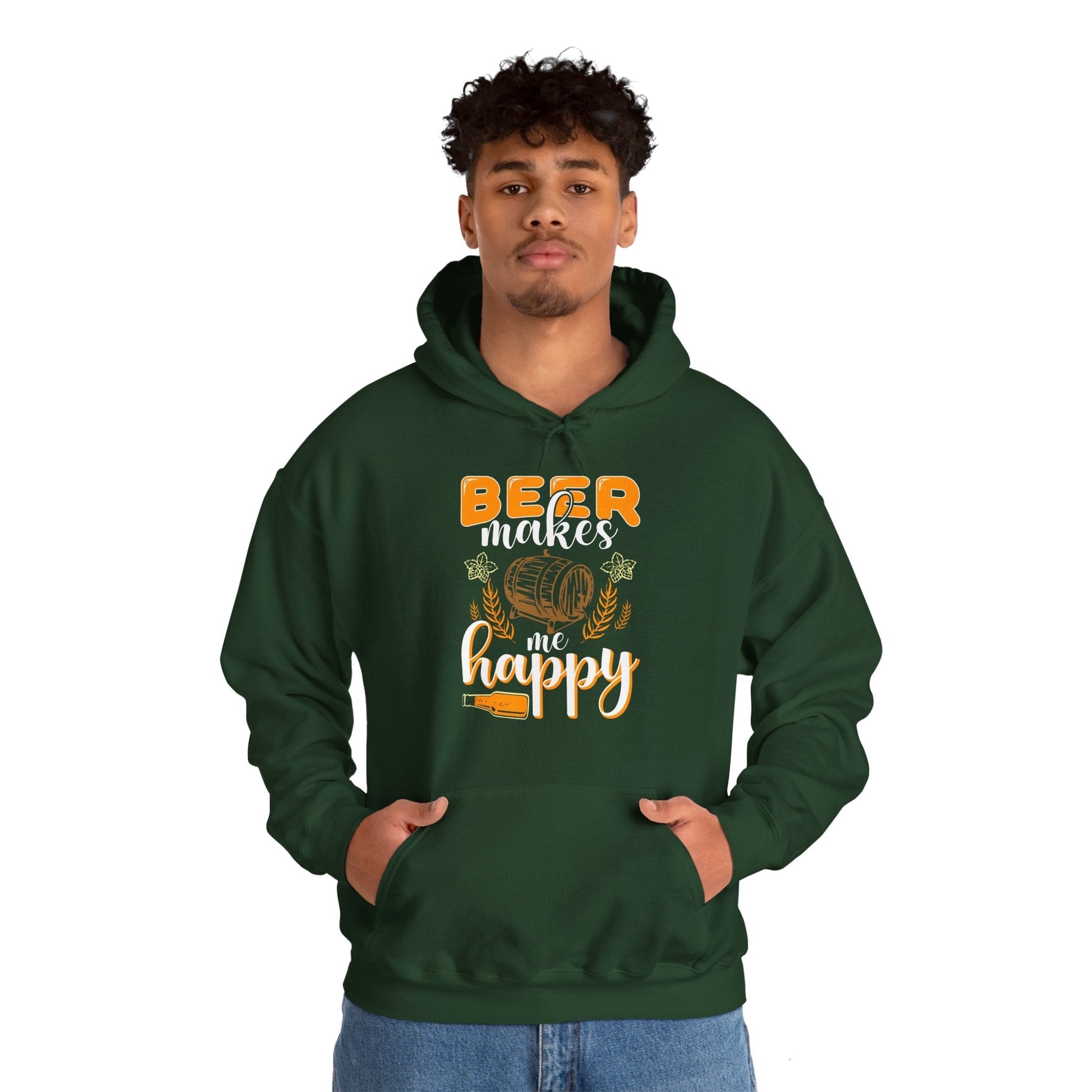 Beer Makes Me Happy Hooded Sweatshirt The Devil's Pickle