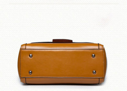 Luxury Genuine Leather Fashion Handbag for Cowgirls - Premium Black & Retro Brown Country in My Heart