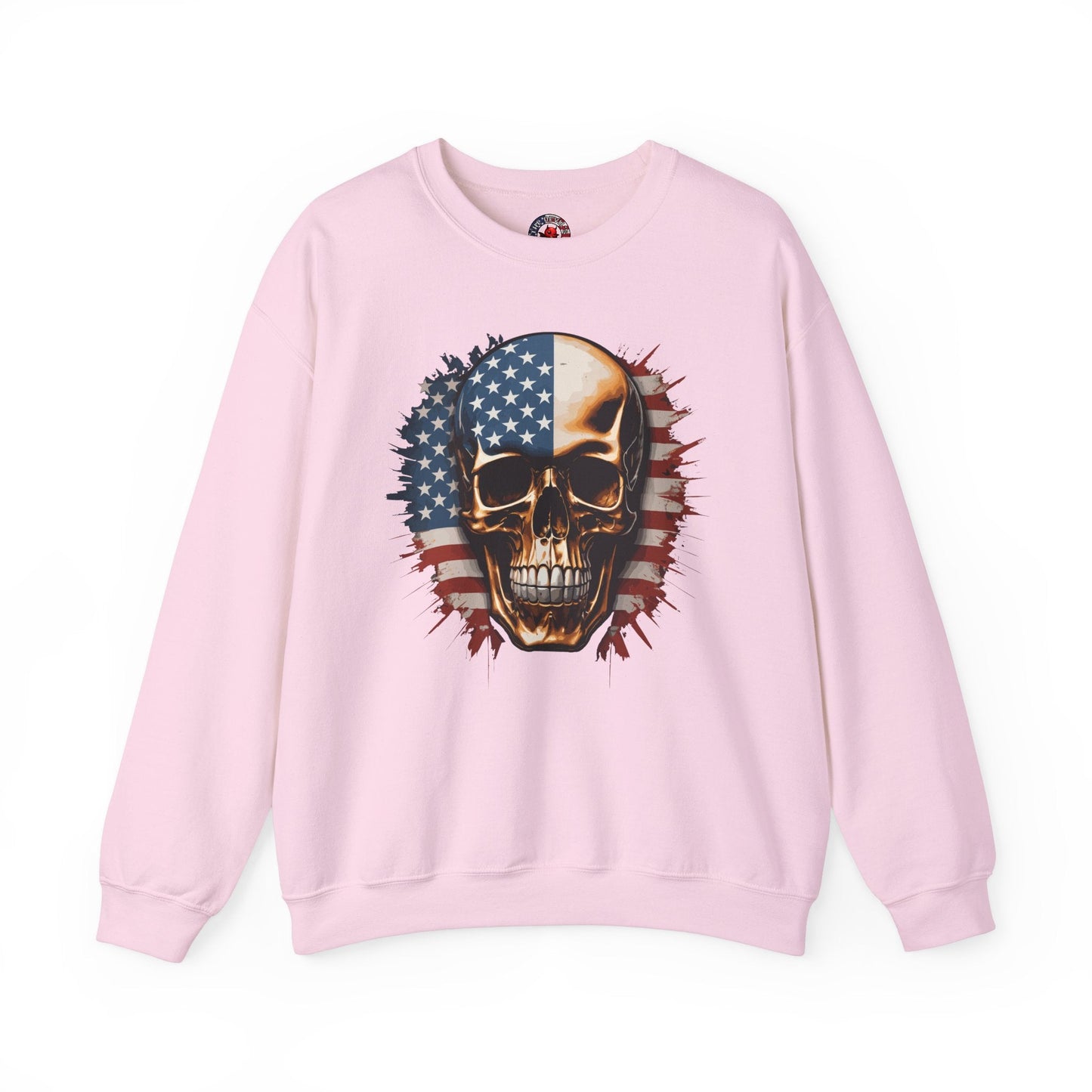 American Flag Skull Crewneck Sweatshirt