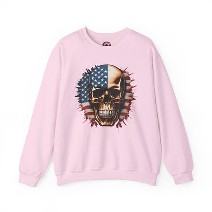 American Flag Skull Crewneck Sweatshirt