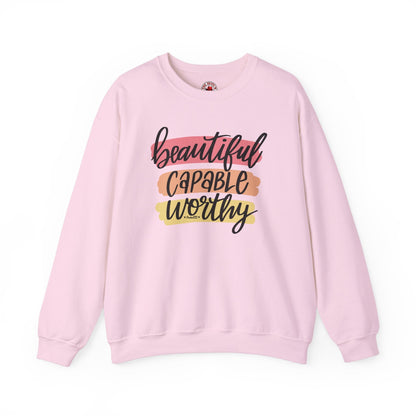 Beautiful Capable Worthy Crewneck Sweatshirt The Devil's Pickle