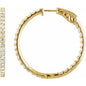 14K Yellow 5 CTW Natural Diamond Inside-Outside 41.5 mm Hinged Hoop Earrings Ethereal Legacy Boutiques