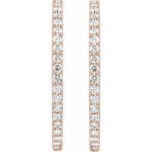 14K Rose 6 1/2 CTW Lab-Grown Diamond Inside-Outside 51 mm Hinged Hoop Earrings Ethereal Legacy Boutiques