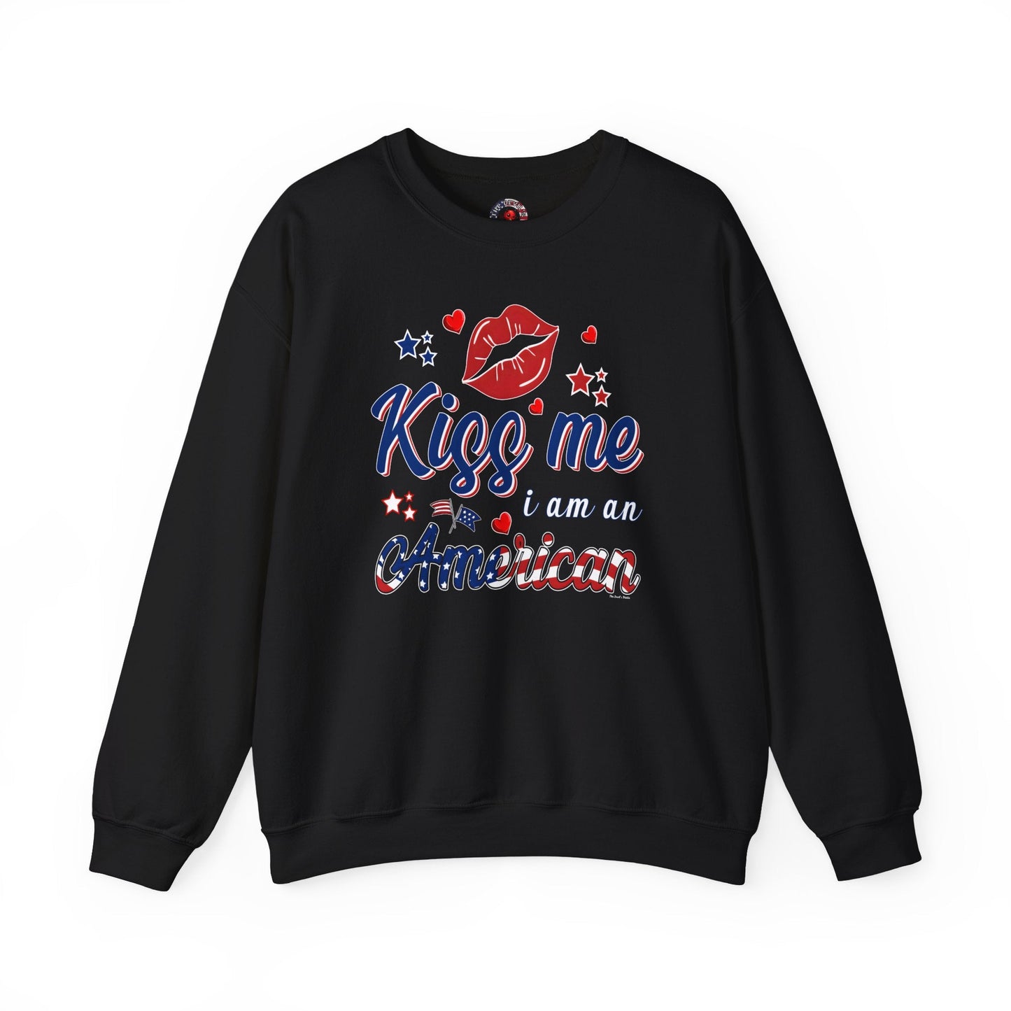 Kiss Me I Am An American Crewneck Sweatshirt The Devil's Pickle