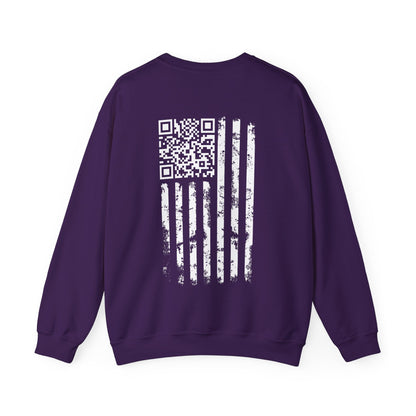 American Flag QR Code Crewneck Sweatshirt The Devil's Pickle