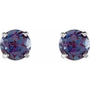 14K White 5 mm Lab-Grown Alexandrite Earrings Ethereal Legacy Boutiques