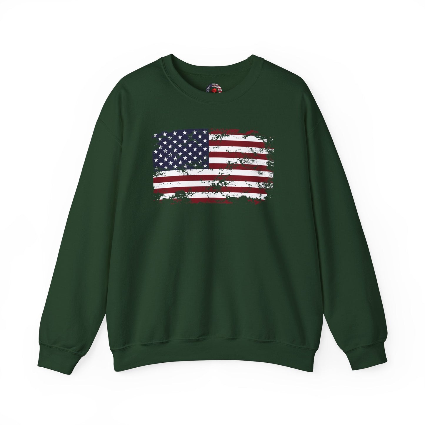Vintage Style American Flag Crewneck Sweatshirt The Devil's Pickle