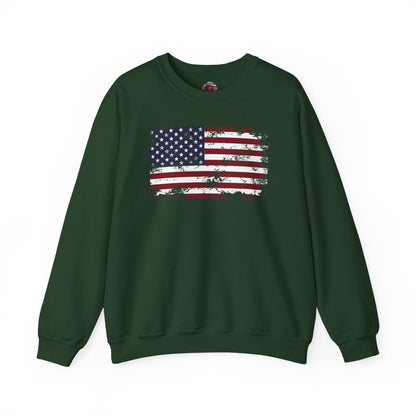 Vintage Style American Flag Crewneck Sweatshirt The Devil's Pickle