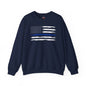 Thin Blue Line American Flag Crewneck Sweatshirt The Devil's Pickle