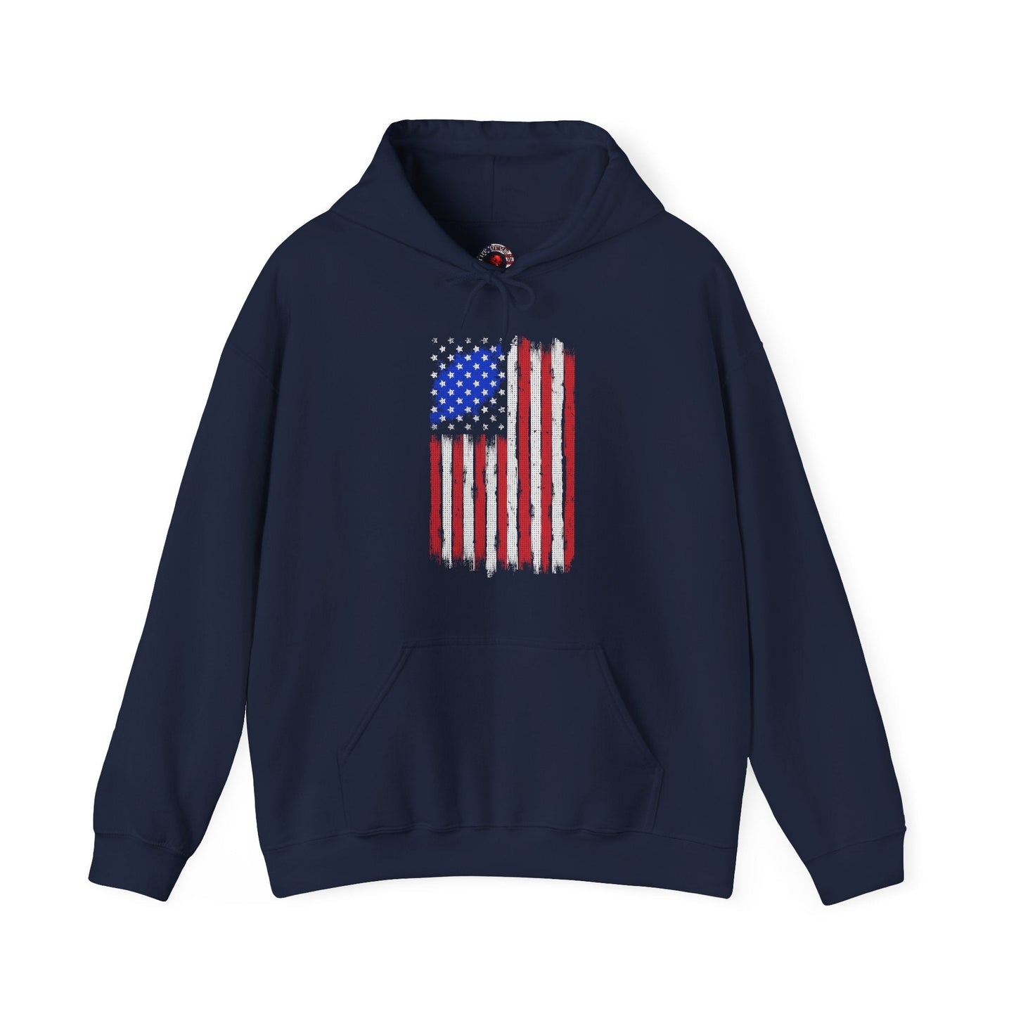 Tattered American Flag Hooded Sweatshirt The Devil's Pickle