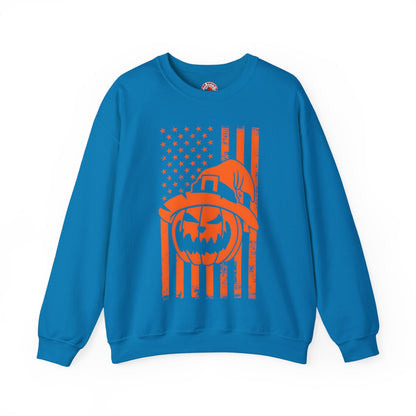 Pumpkin American Flag Crewneck Sweatshirt The Devil's Pickle