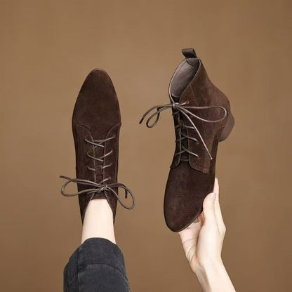 Maillard Matte Pointed Low-Heel Ankle Boots Women FitiqueFit