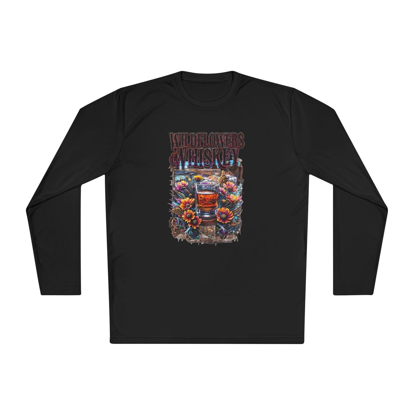 Wildflowers and Whiskey Lightweight Long Sleeve Tee Country in My Heart