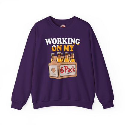 Working On My 6 Pack Crewneck Sweatshirt The Devil's Pickle