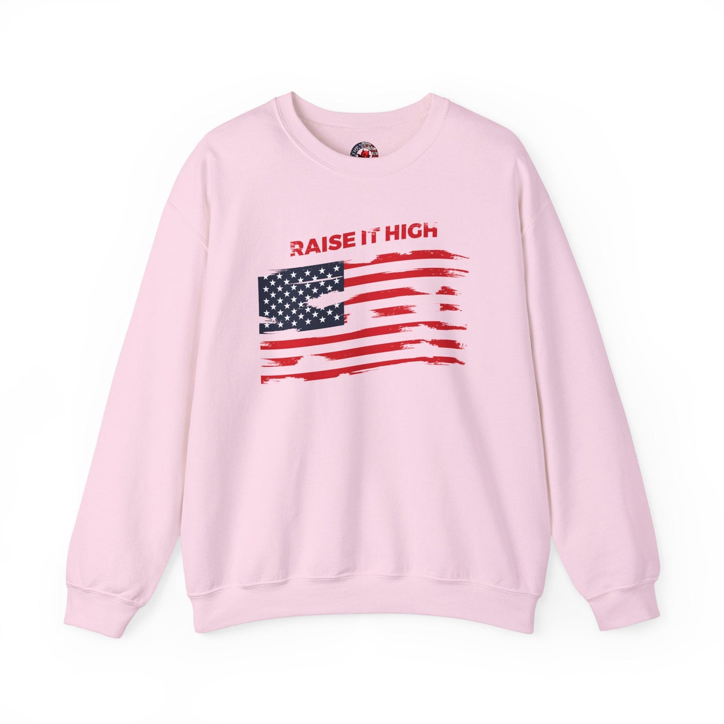 Raise It High American Flag Crewneck Sweatshirt The Devil's Pickle