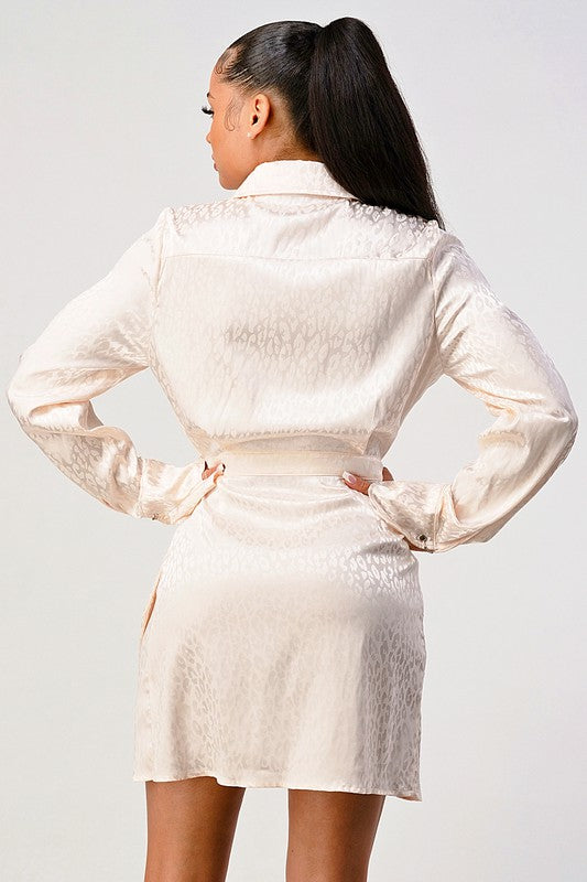 Leopard print wrap double pocket shirt dress See size chart under “more details” The Fashion Celestial