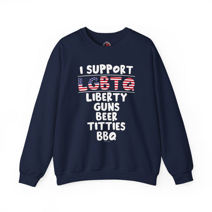 I Support LGBTQ Crewneck Sweatshirt The Devil's Pickle