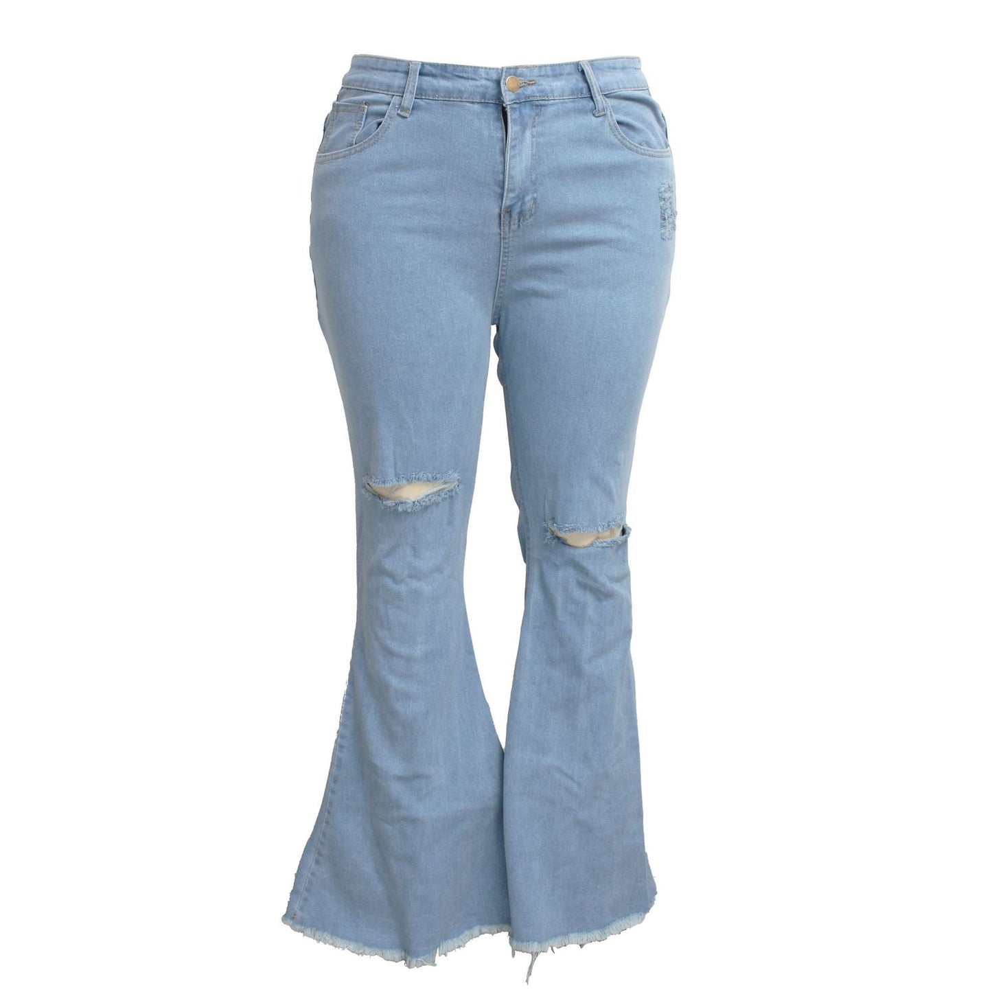 Fashion Trendy Unique Jeans Stretch Plus Size Bell-bottom Pants See size chart under “more details” The Fashion Celestial