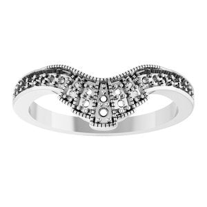 14K White Contour Band Mounting Ethereal Legacy Boutiques