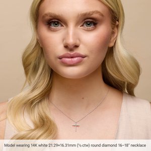14K Rose 1/4 CTW Lab-Grown Diamond Cross 16-18" Necklace Ethereal Legacy Boutiques