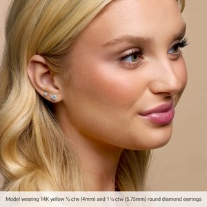 14K Rose 1/5 CTW Lab-Grown Diamond 4-Prong Stud Earrings Ethereal Legacy Boutiques