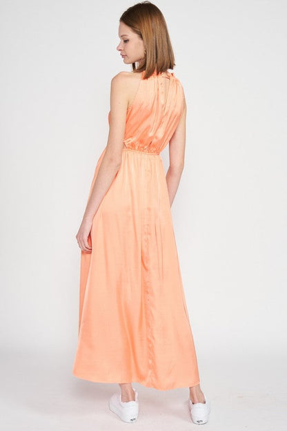SLEEVELESS MAXI DRESS WITH CUTOUT See size chart under “more details” The Fashion Celestial