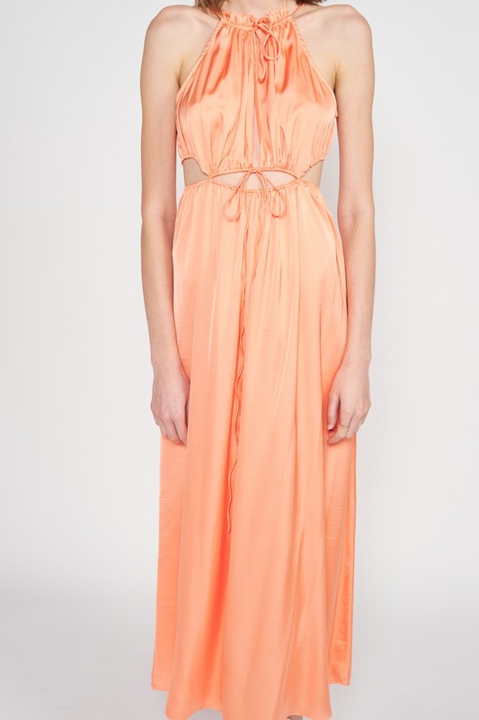 SLEEVELESS MAXI DRESS WITH CUTOUT See size chart under “more details” The Fashion Celestial